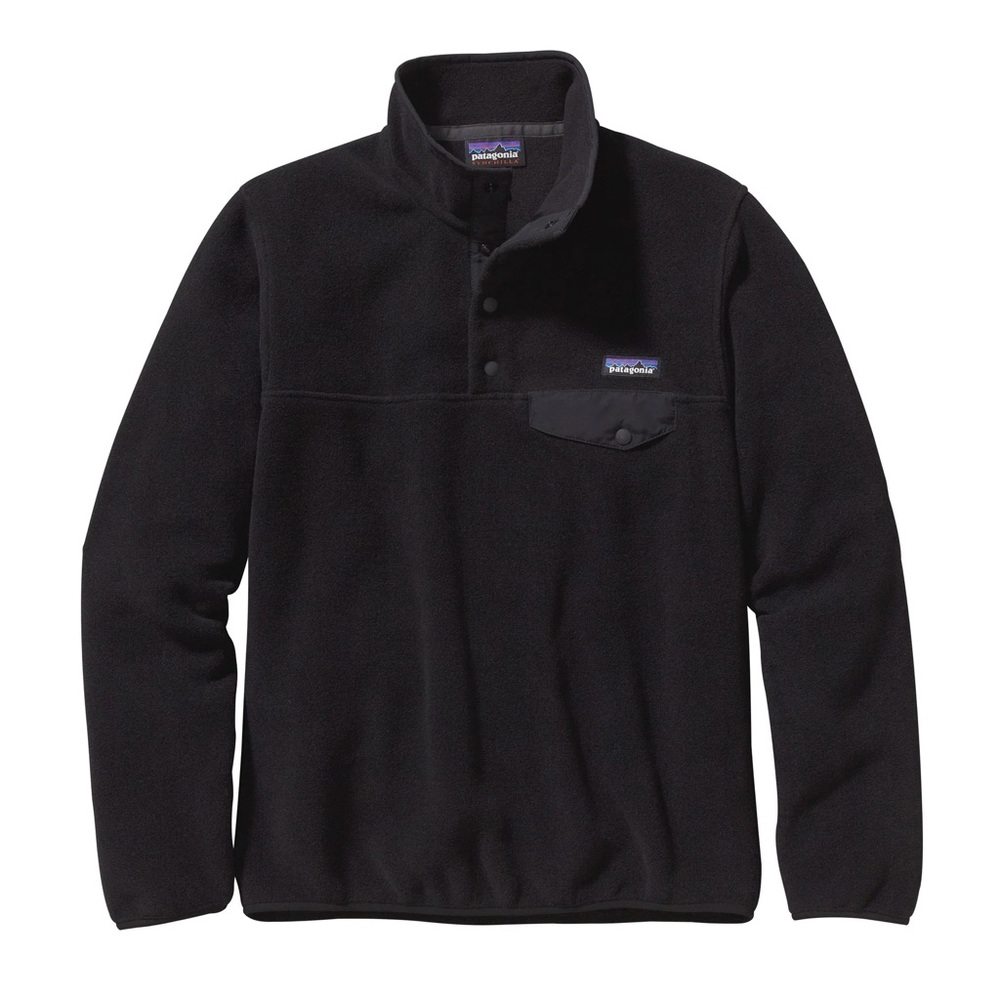 Patagonia Women's Lightweight Synchilla Snap-T Fleece Pullover Black SZ XS